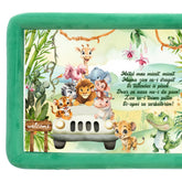 Tava mot baieti, aniversare 1 an, Jungla Safari, catifea verde, 7 piese, 34x25 cm, REC5011/23